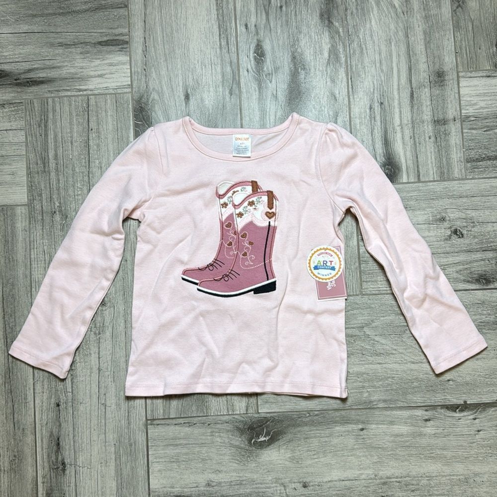 Gymboree Girls Rosebud Embroidered Design Cotton Long Sleeve T-Shirt Size 4T NWT